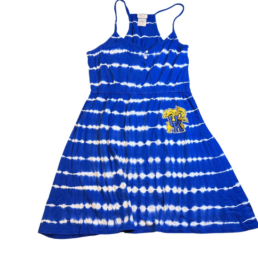 Pro Edge University of Kentucky Wildcats Tie Dye Dress Blue White Womens Large